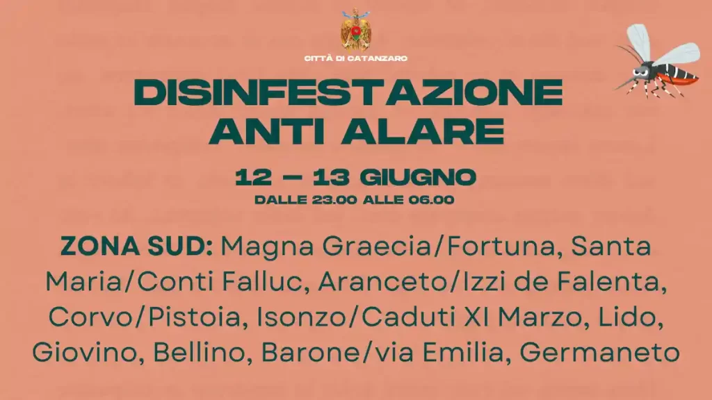 Disinfestazione zona SUD